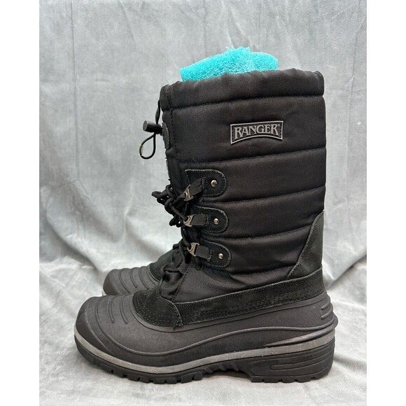 Ranger Insulated Winter Boots Thermolite Lined Lace Up Black Mens 12 Snow - Picture 3 of 13